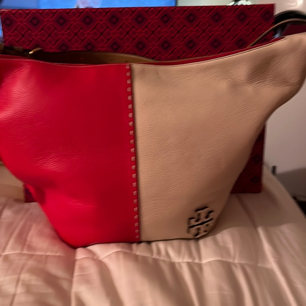 Tory Burch McGraw Colorblock leather Hobo Bag